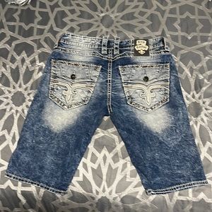 Rock Revival Shorts, size 34, excellent condition, blue and white.